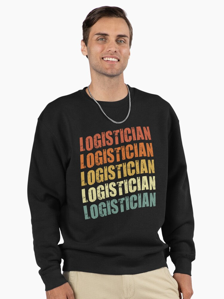 Vintage Logistician Warehouse Expert Pullover Sweatshirt Black