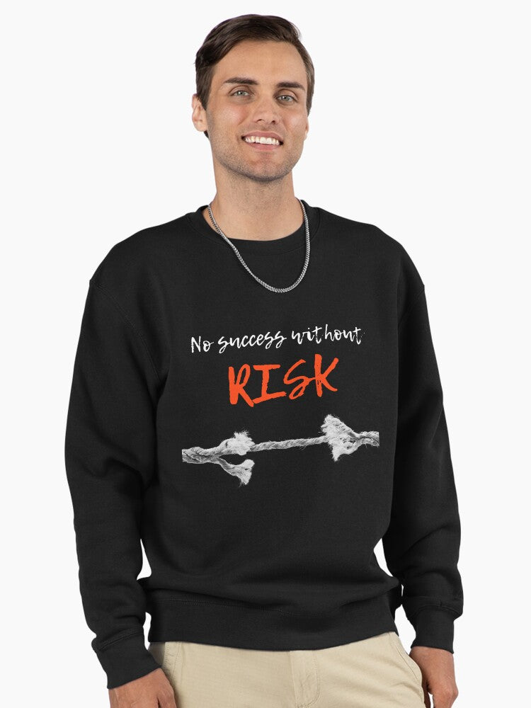 Inspirational Risk Success Pullover - Bold Motivational Hoodie Black