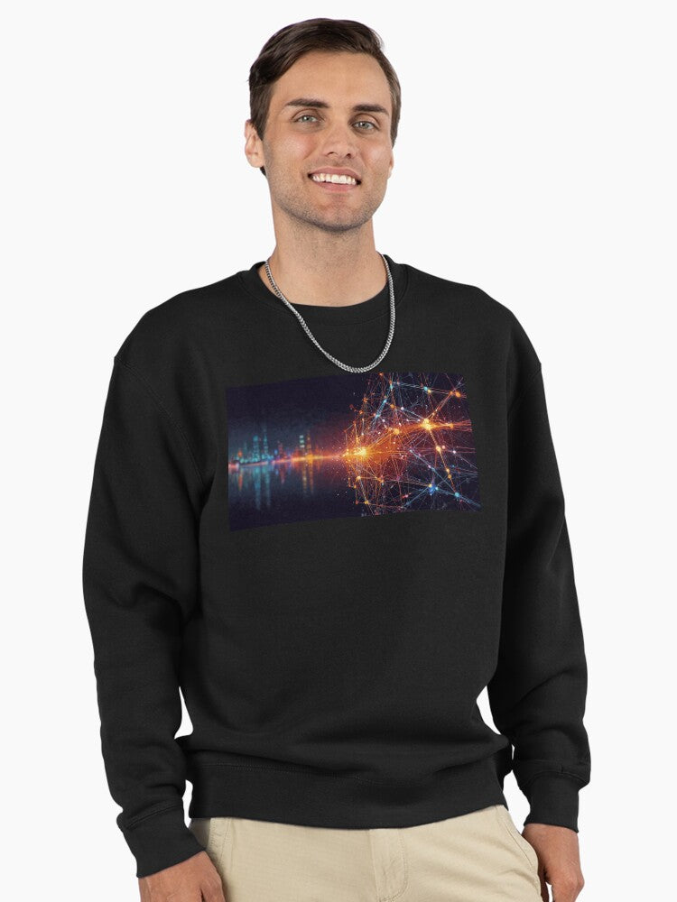 The Glow That Came Pullover - Abstract Light Pullover Sweatshirt Black