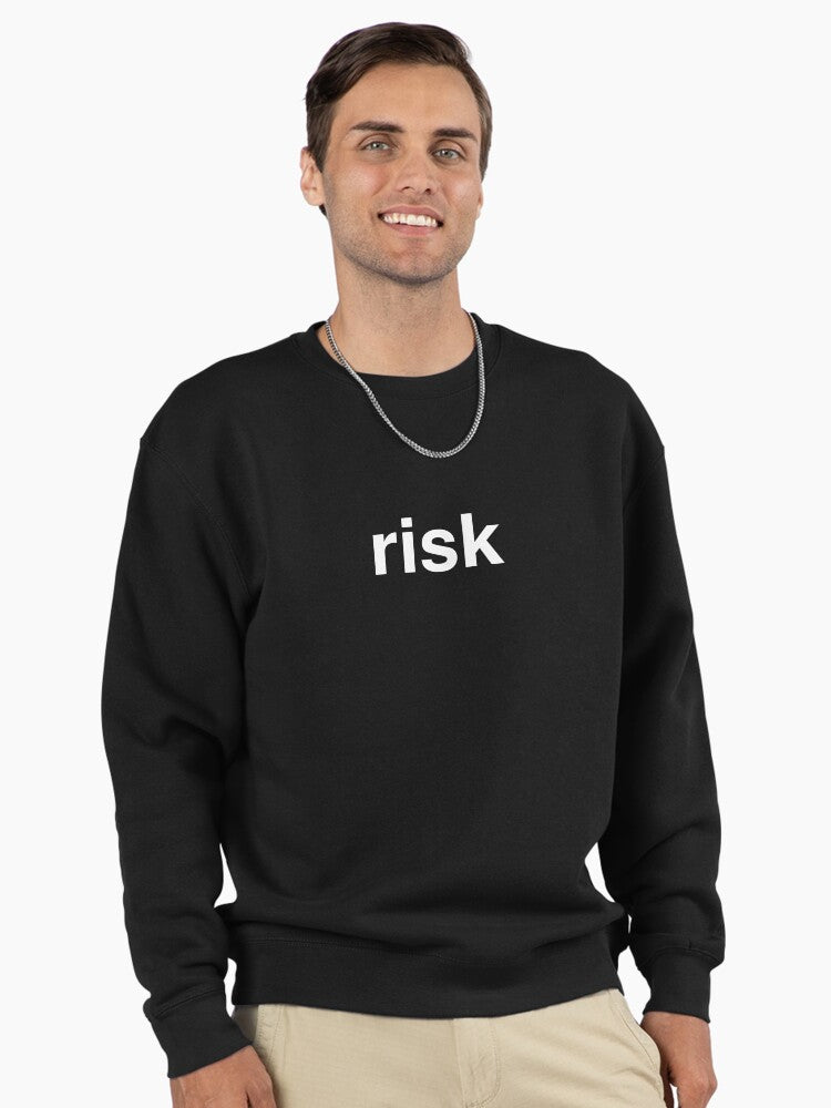 Risk Defined Pullover - Minimalist Dictionary Style Hoodie Black