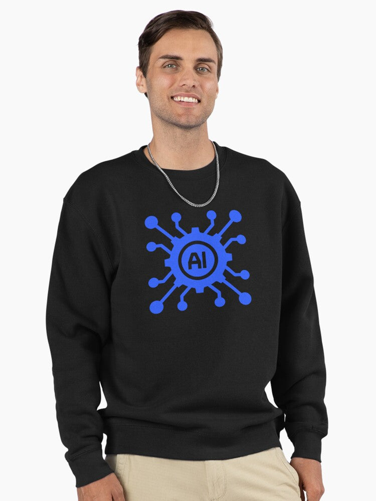 AI Tech Geek Gift Pullover - Funny Artificial Intelligence Sweatshirt Black
