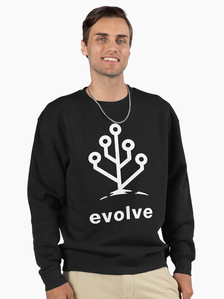 Evolve Technology Concept Pullover - Modern Graphic Sweatshirt Black