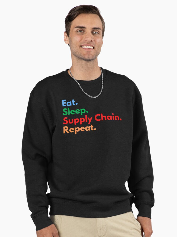 Eat Sleep Supply Chain Repeat Pullover - Logistics Pullover Sweatshirt Black