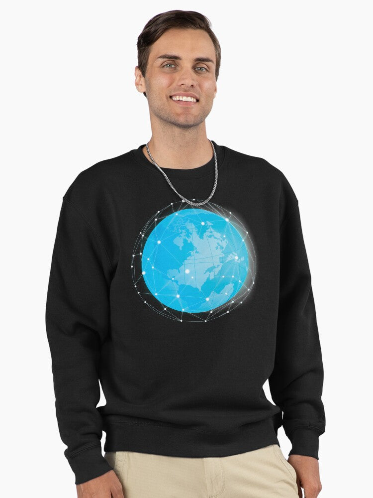 Earth Satellites Pullover Sweatshirt - Space Science Technology Black