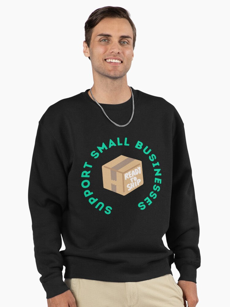 Small Business Owner Pullover Sweatshirt - Support Local Brand Black