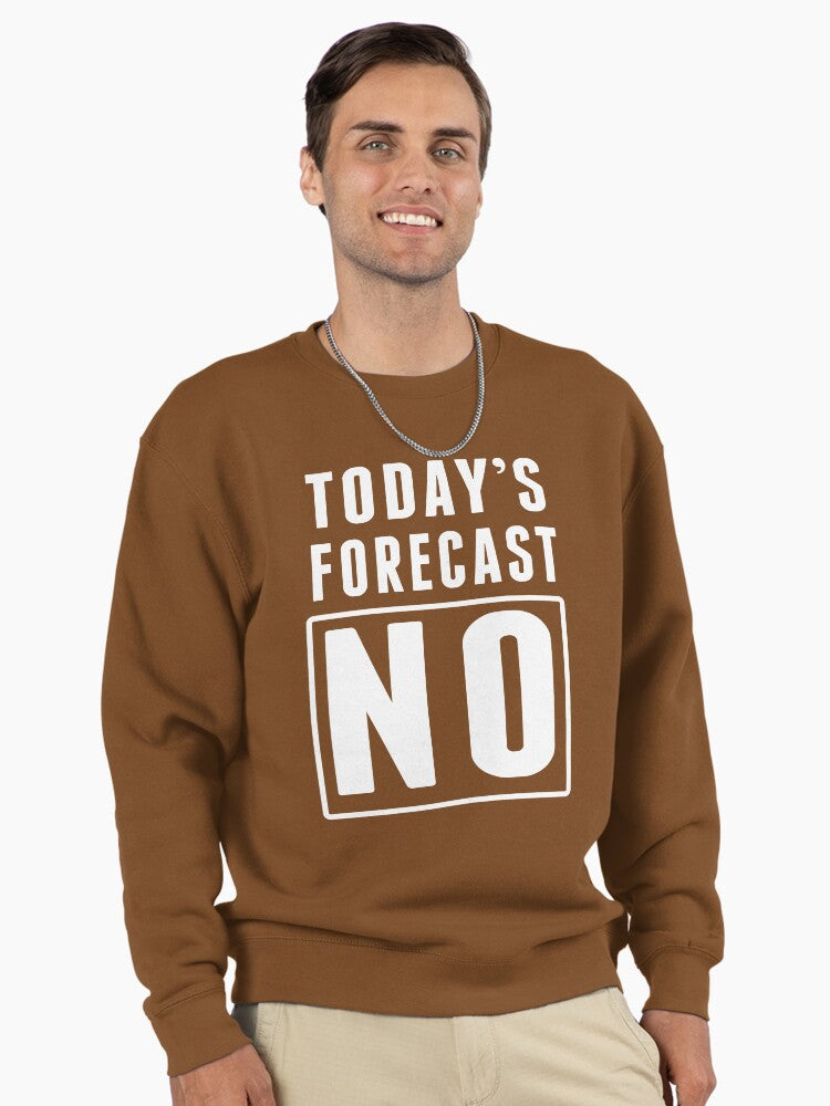 Today's Forecast No Pullover Sweatshirt - Sarcastic Weather Apparel Brown