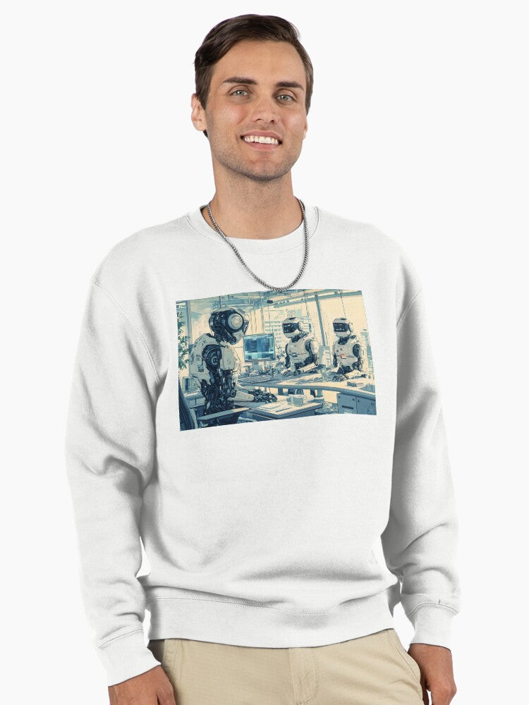 Robotic AI Workforce Pullover - Future Of Work Pullover Sweatshirt White