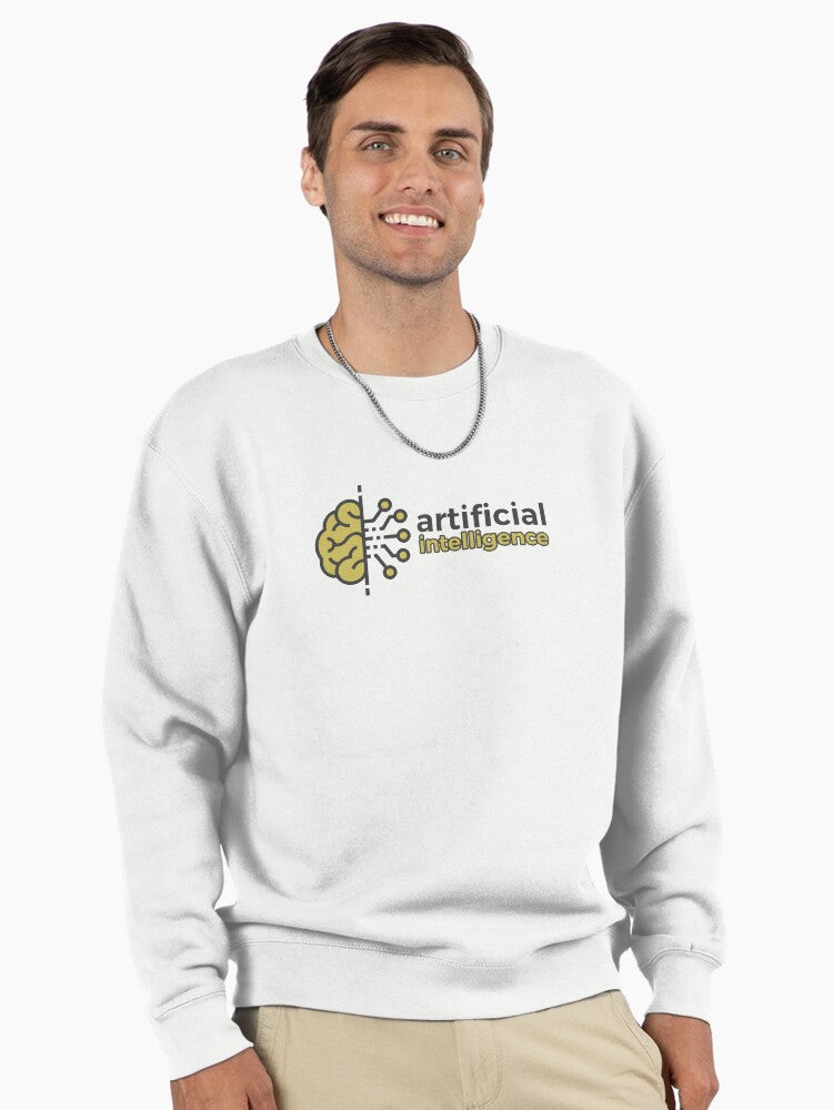 Artificial Intelligence Concept Pullover Sweatshirt - Future Tech Wear White