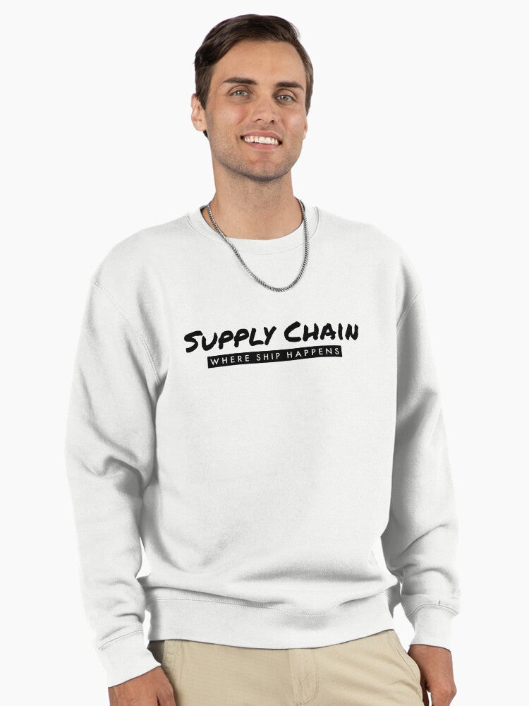 Funny Supply Chain Pullover - Logistics Humor Graphic Hoodie White