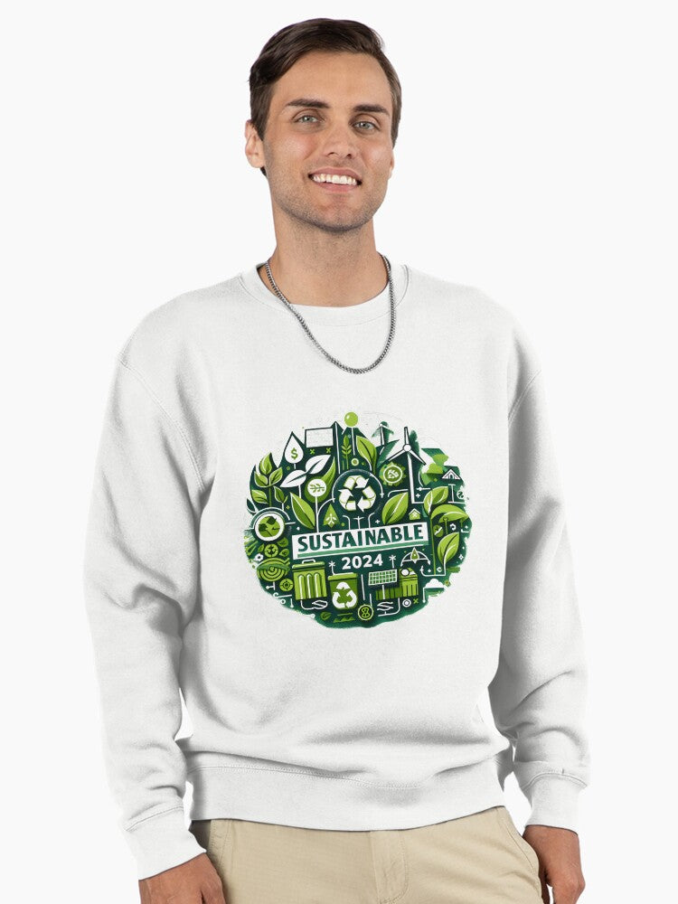Sustainable 2024 Eco-Friendly Future Pullover Sweatshirt White