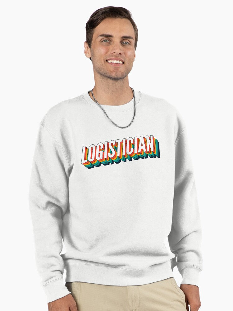 Retro Logistician Label Pullover Sweatshirt - Vintage Career Style White