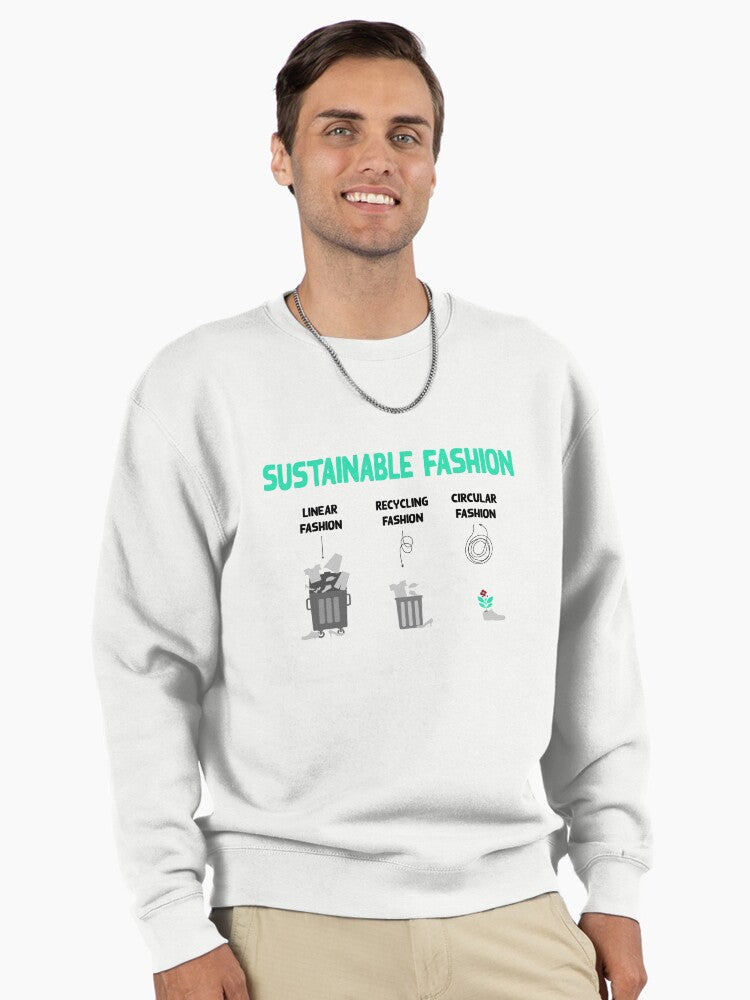 Stop Fast Fashion Eco Friendly Clothing Pullover Sweatshirt White