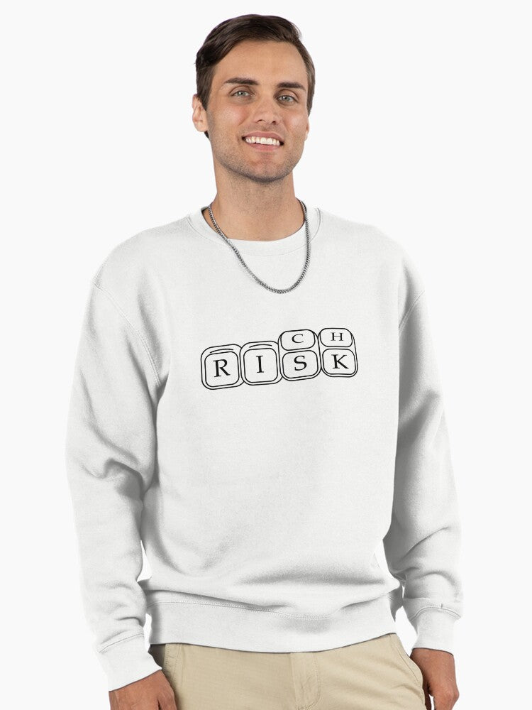 Dice Rich and Risk Pullover - Gambling and Wealth Mindset Hoodie White