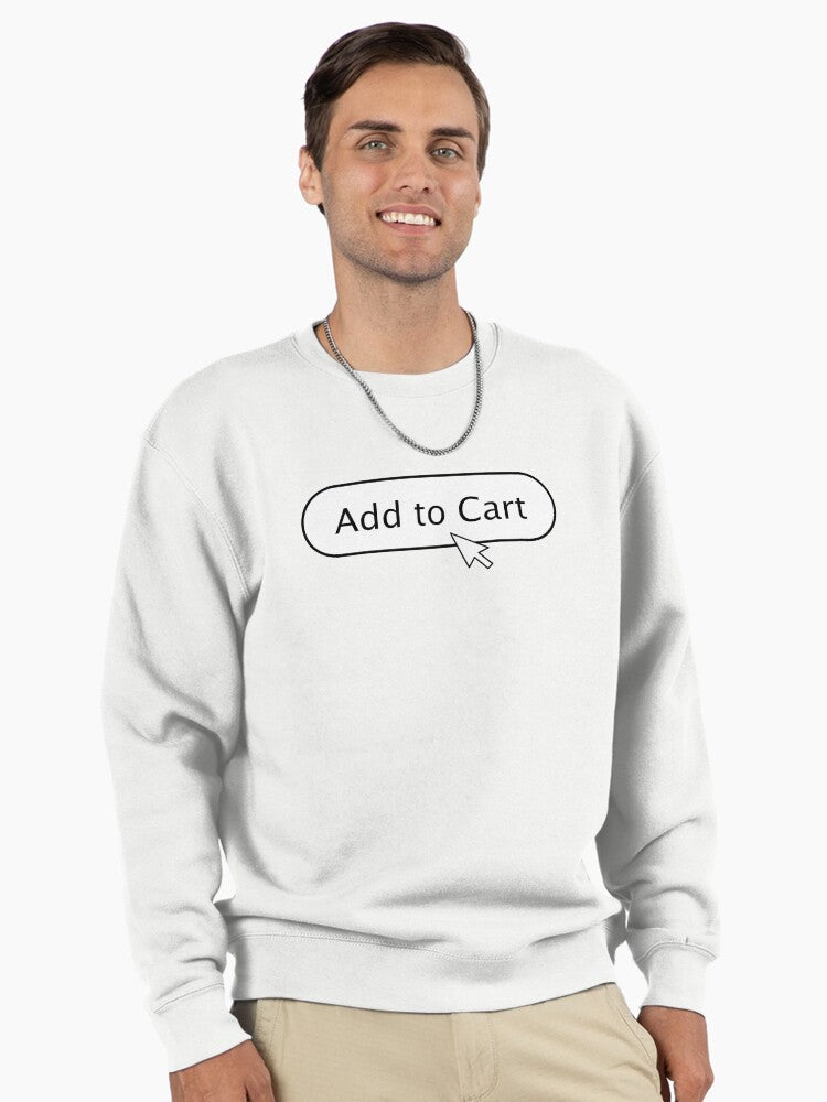 Add To Cart Shopaholic Pullover Sweatshirt - Retail Therapy Top White