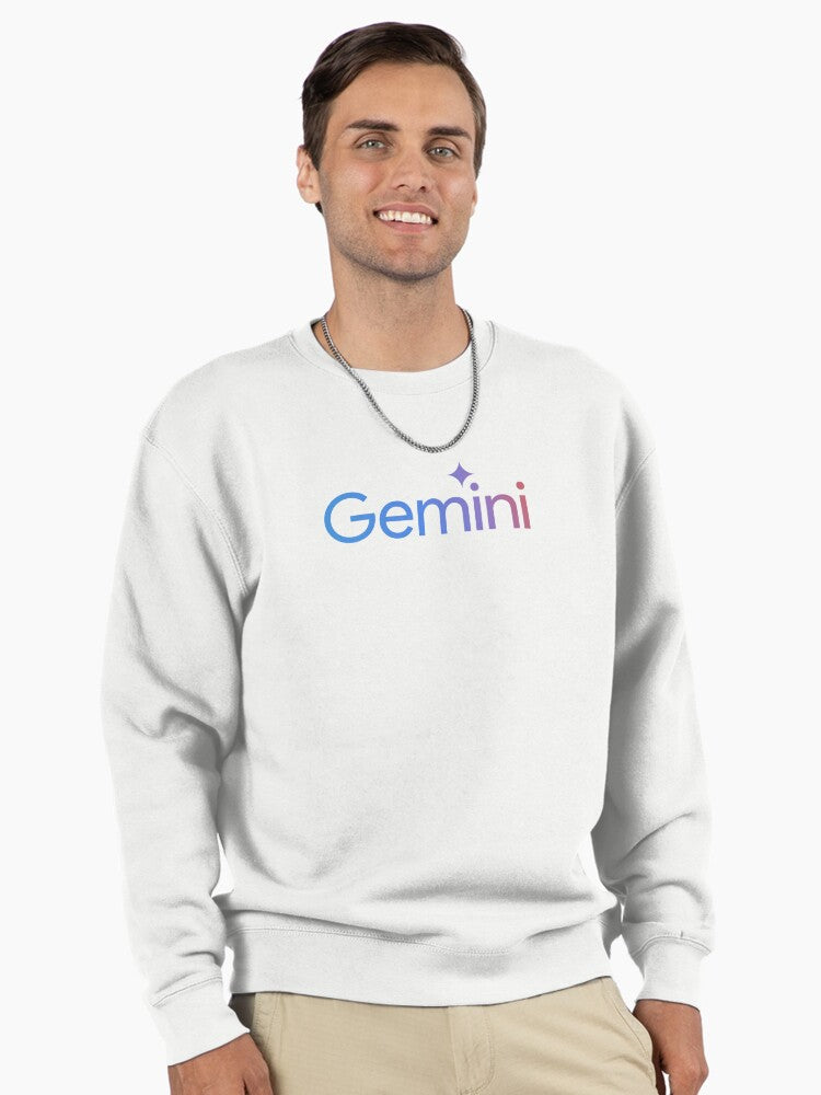 Gemini AI Technology Pullover Sweatshirt - Advanced LLM Developer Gear White