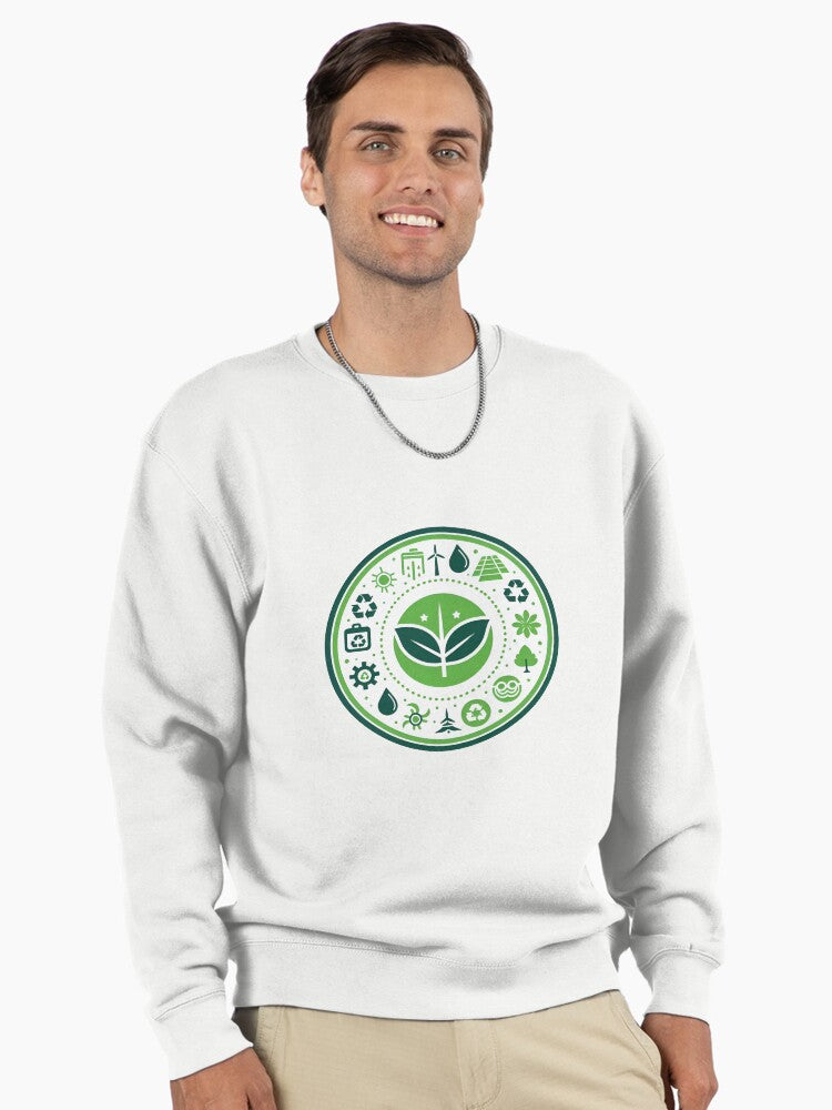 The Wheel Of Ecology Sustainability Pullover Sweatshirt White