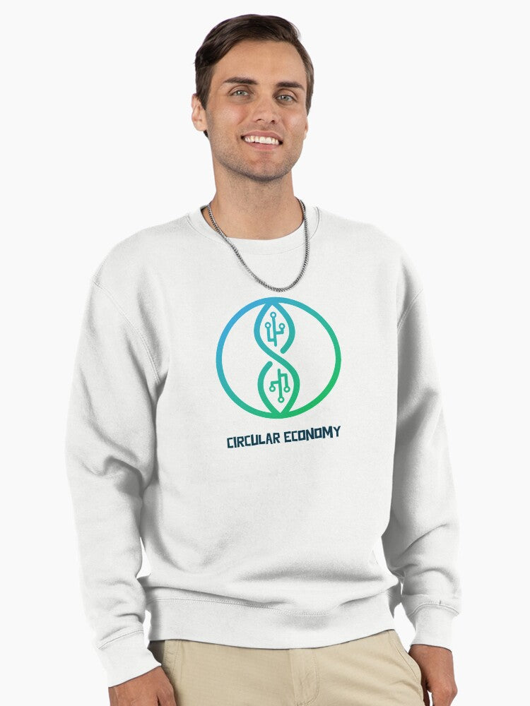 Circular Economy Sustainable Future Pullover Sweatshirt White