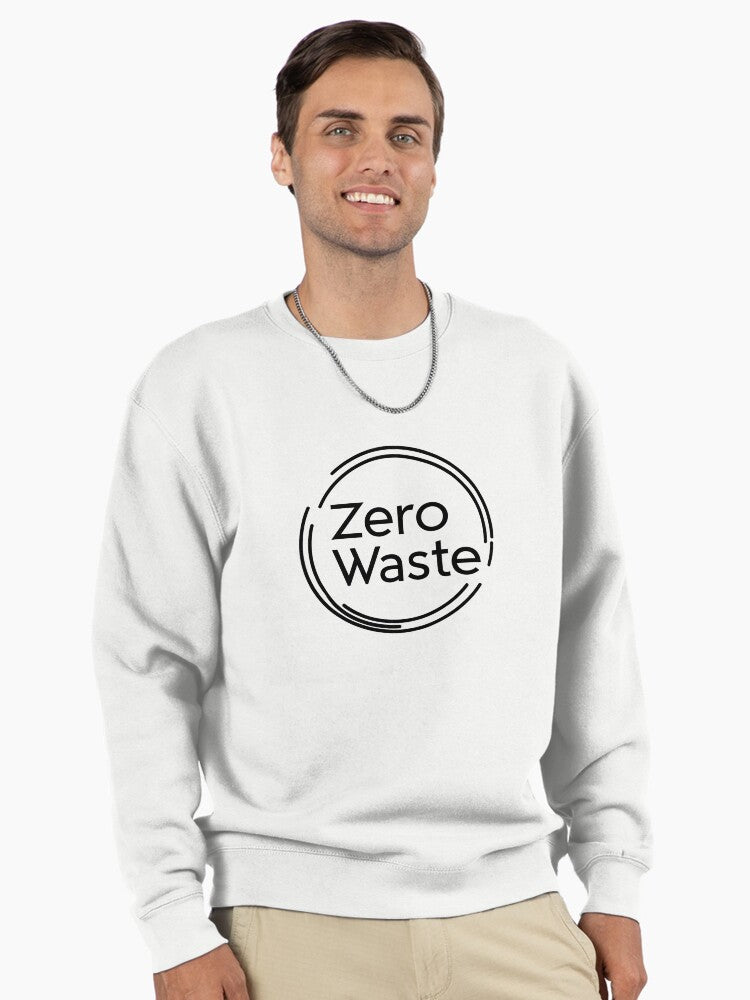 Zero Waste Pullover Sweatshirt - Eco-Conscious Fashion Top White