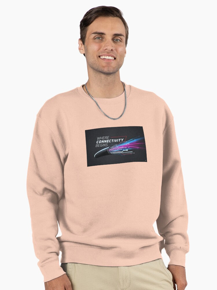 Fiber Optic Burst Pullover - High-Speed Network Pullover Sweatshirt Pale Pink