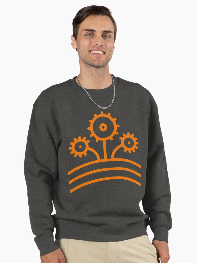 Summer Elegance Flower Pullover - Floral Graphic Pullover Sweatshirt Charcoal Heather