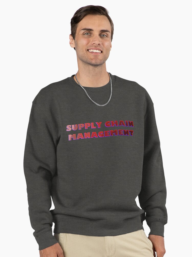 Supply Chain Management Degree - Glitch Text Student Pullover Charcoal Heather