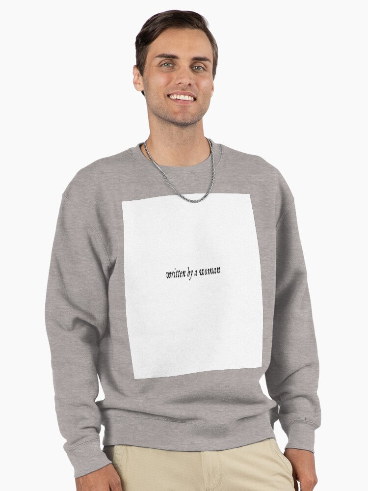 Written Typography Graphic Pullover Sweatshirt - Minimalist Text Style Heather Grey