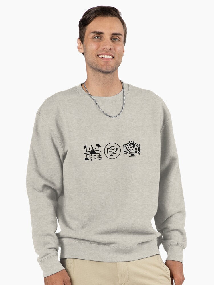 DevOps Icons Network Pullover - IT Operations Pullover Sweatshirt Oatmeal Heather