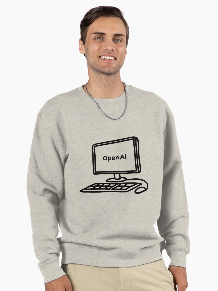 Computer OpenAI Design Pullover - Tech Genius Pullover Sweatshirt Oatmeal Heather
