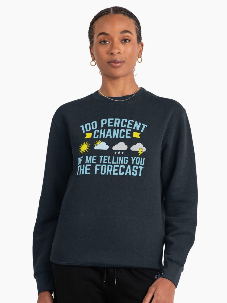 Meteorologist Forecast Chance: Funny Weather Expert Sweatshirt Dark Blue