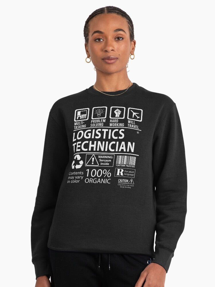 Logistics Technician Career Gift Professional Pullover Sweatshirt Black