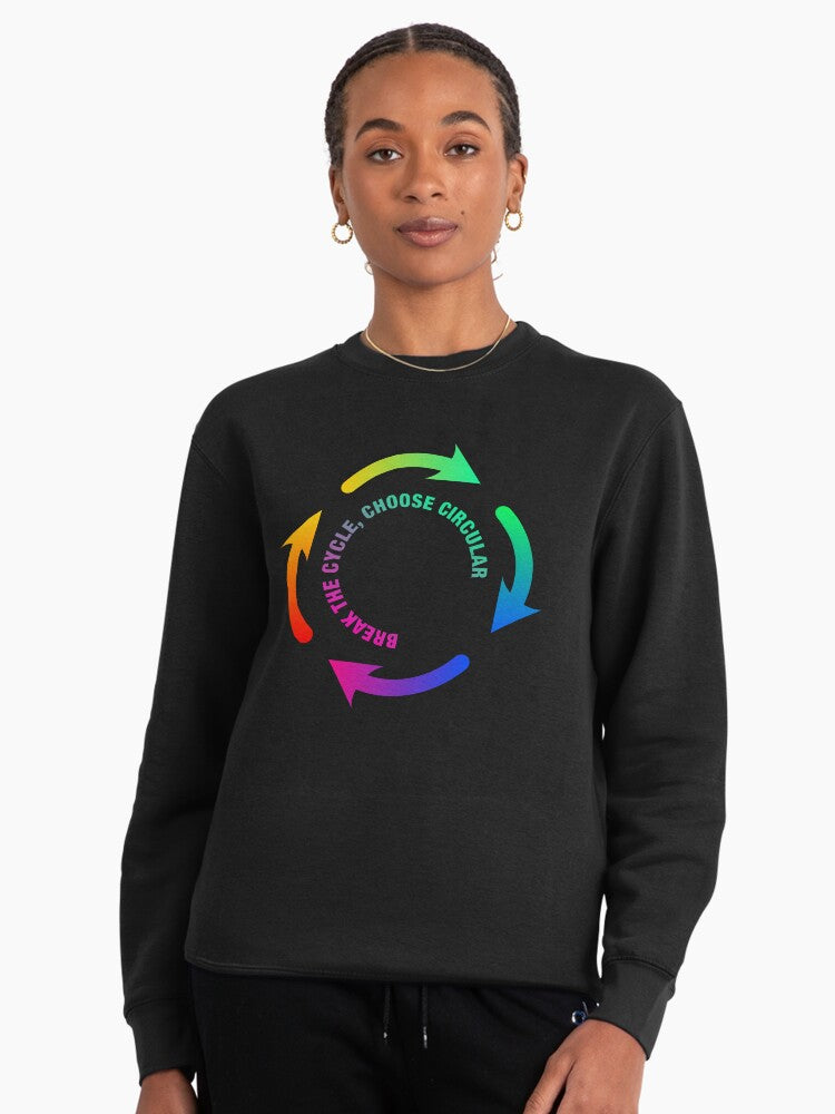 Embrace The Circle Breaking Free Pullover Sweatshirt - Zen Style Black
