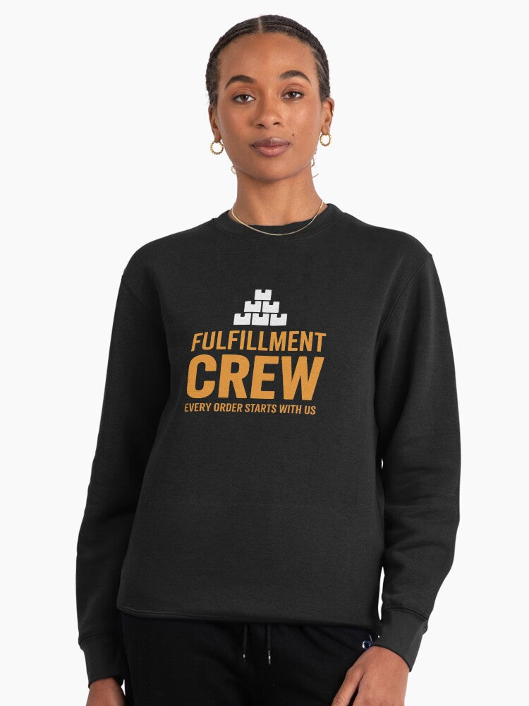 Warehouse Worker Team Lift Barcode Pullover Sweatshirt - Durable Black