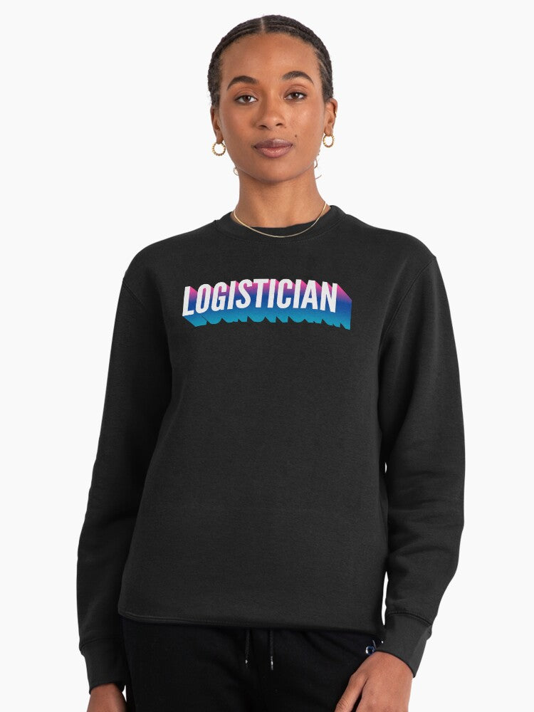 Logistician Shadow Design Pullover Sweatshirt - Modern Career Style Black