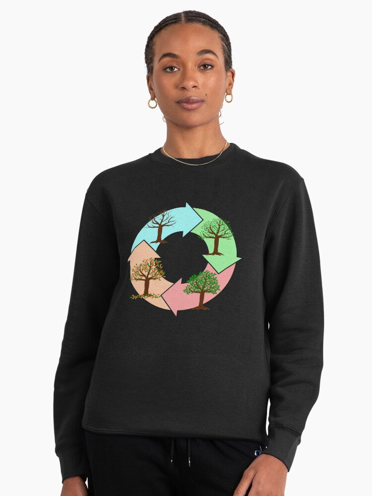 Autumn Mid-Autumn Festival Season Pullover Sweatshirt - Cozy Black