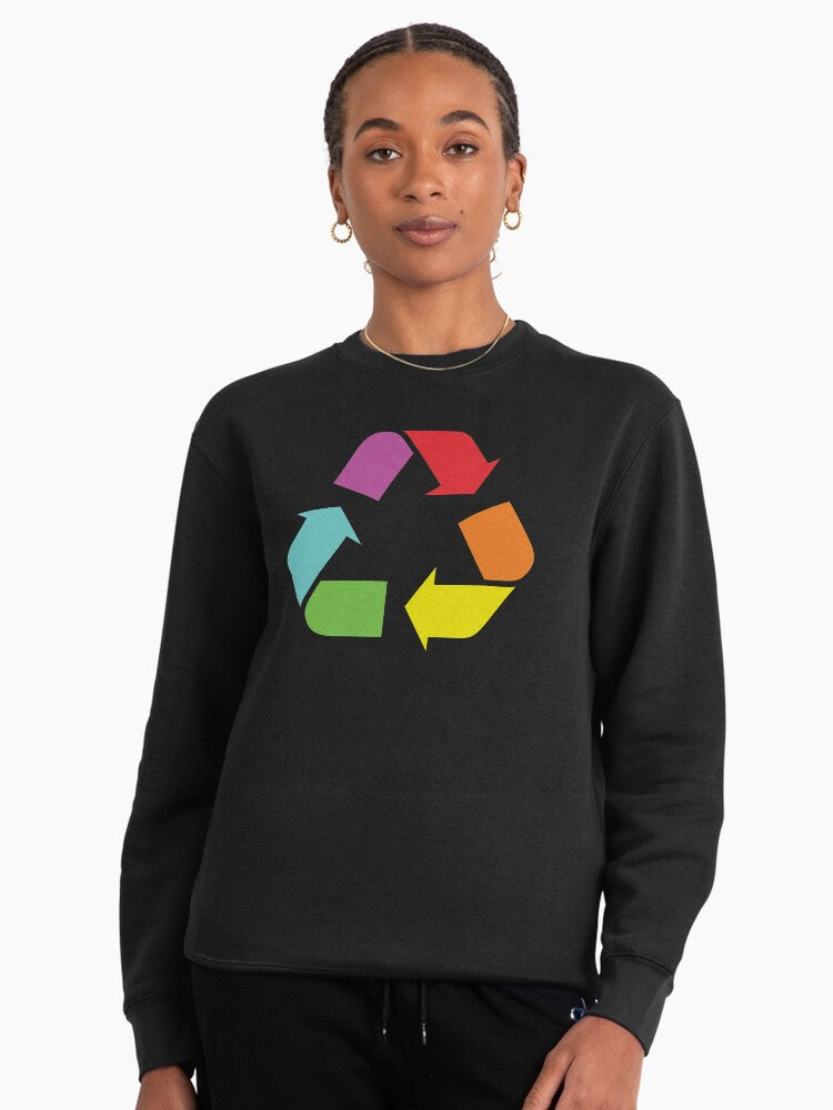 Eclectic Method Recycle Logo Design Pullover Sweatshirt Black