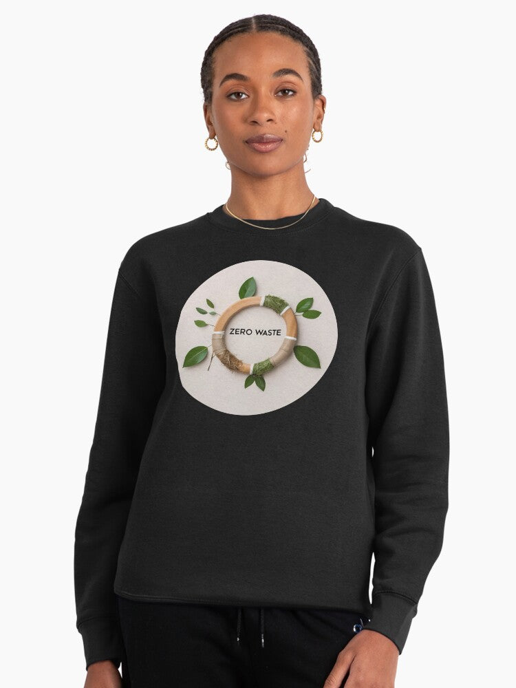 Zero Waste Lifestyle Eco Friendly Pullover Sweatshirt Black