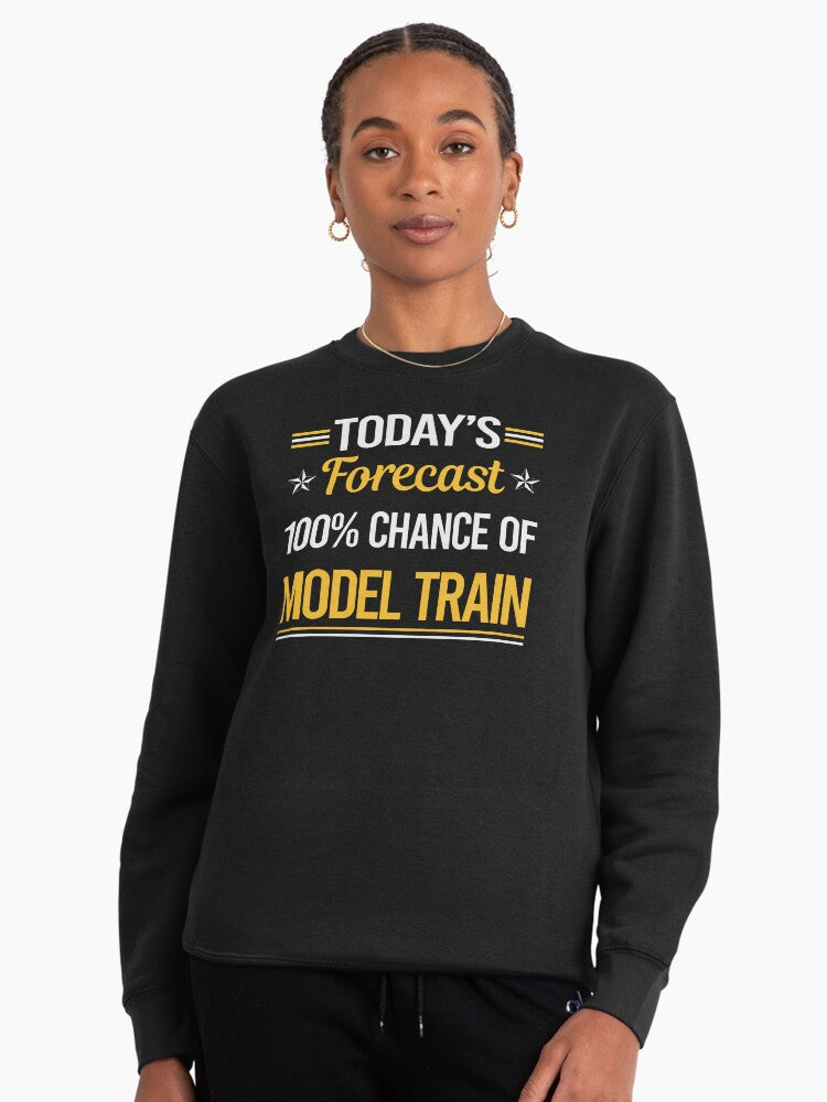 Today's Forecast Model Trains: Funny Railroad Hobbyist Gift Black