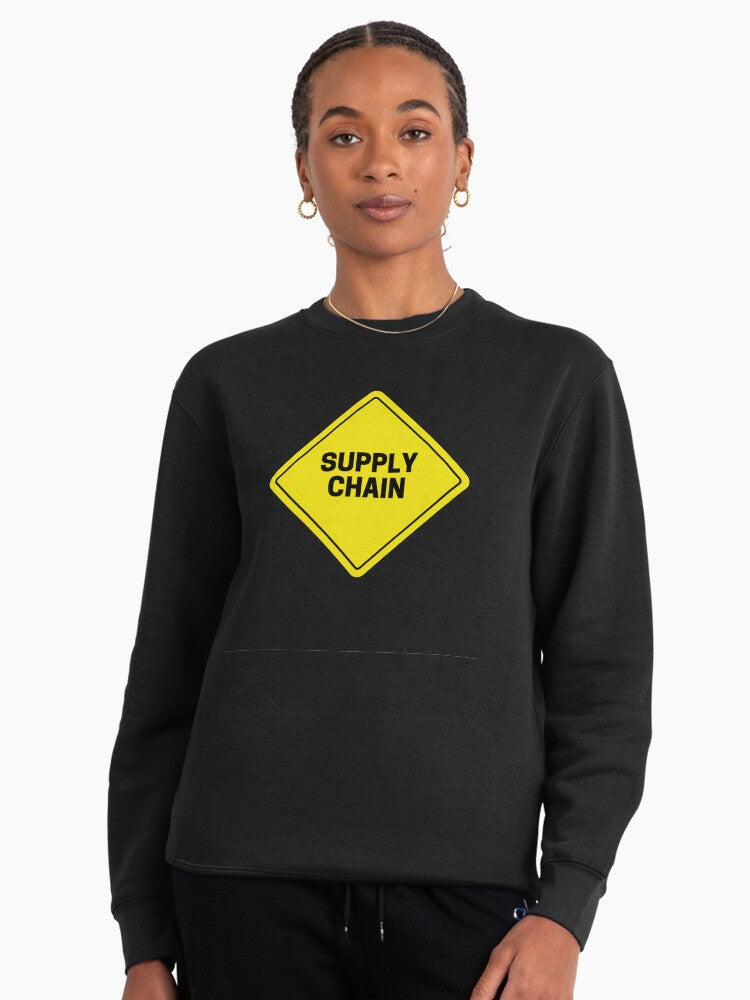 Business Line Supply Chain Graphic Pullover Sweatshirt Black