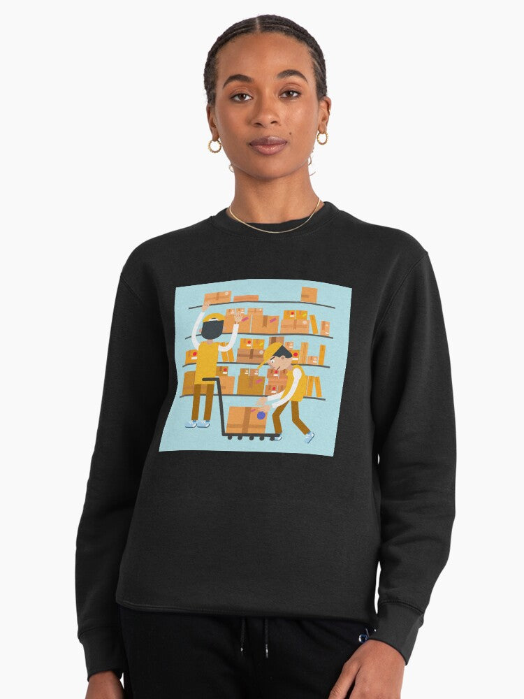 Postmen Laid Parcels Postal Storage Pullover Sweatshirt - Job Black