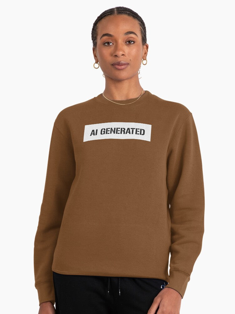 AI Generated Artwork Pullover - Modern Digital Pullover Sweatshirt Brown