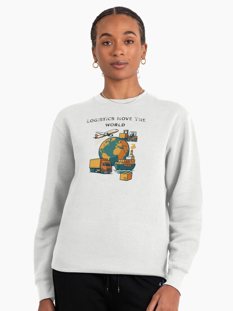 Logistics Power The Planet Pullover Sweatshirt - Global Trade White