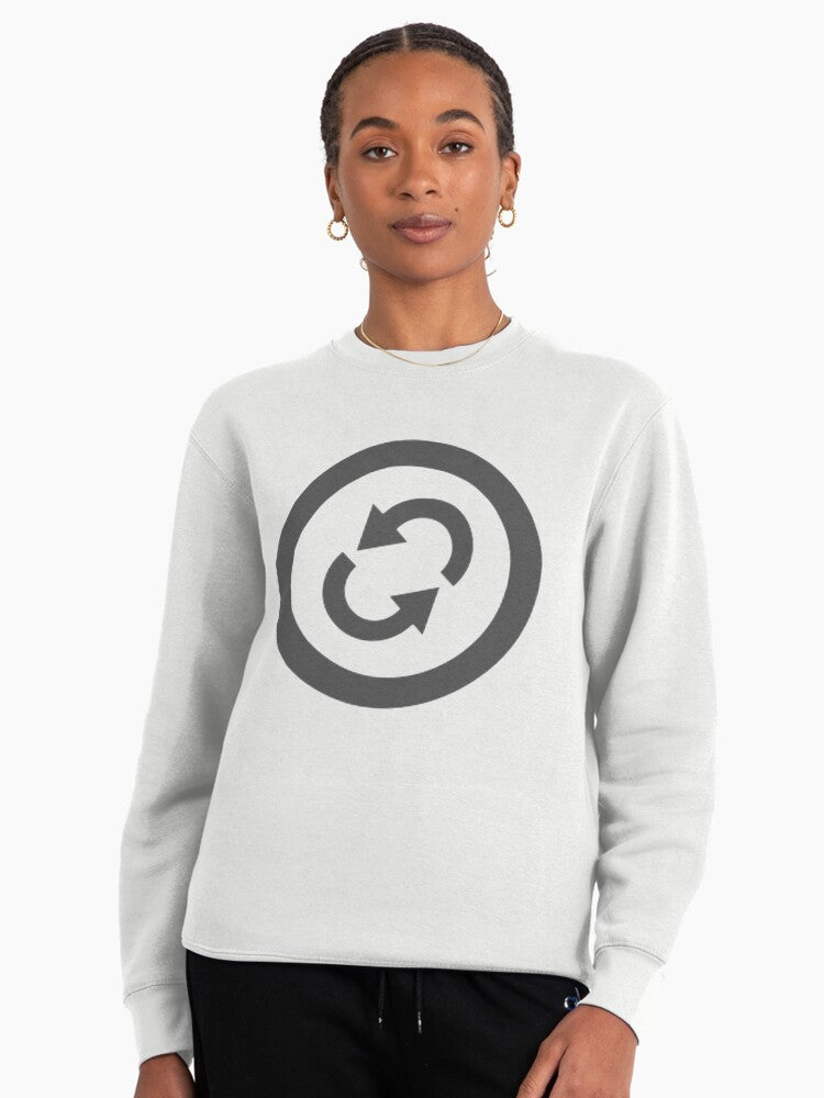 Roundabout Original Road Sign Design Pullover Sweatshirt White