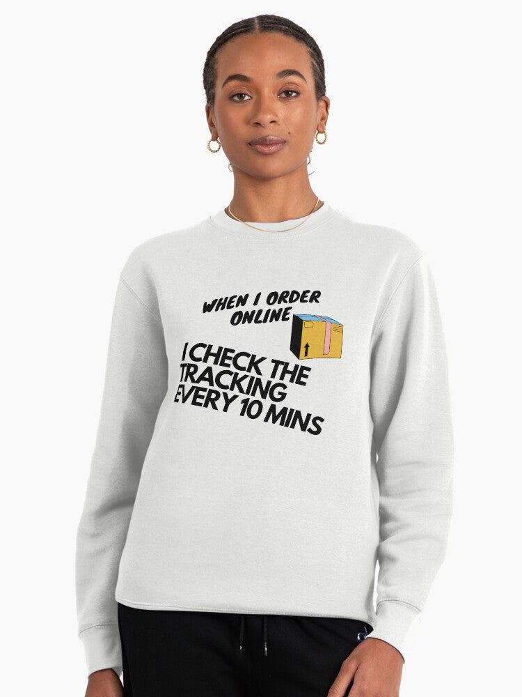 Ordered Status Pullover Sweatshirt - Online Shopping Enthusiast White