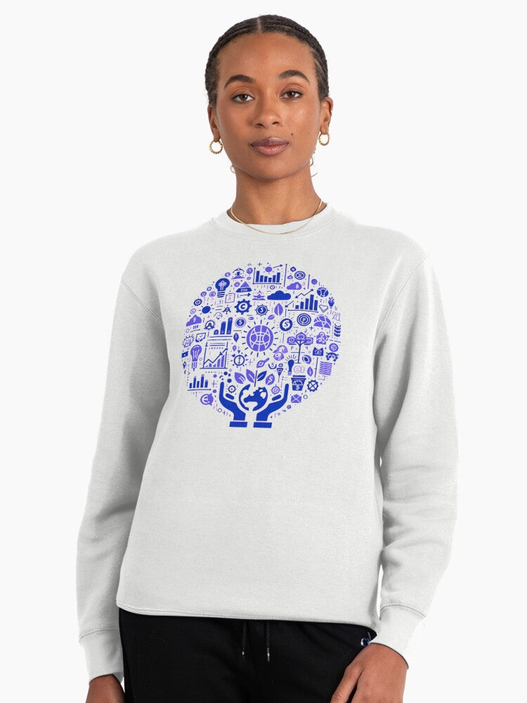 Green Invest Art Eco Investment Pullover Sweatshirt White