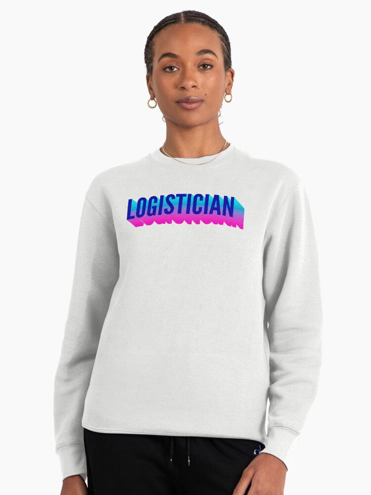Logistician Minimalist Gradient Pullover Sweatshirt - Professional Wear White