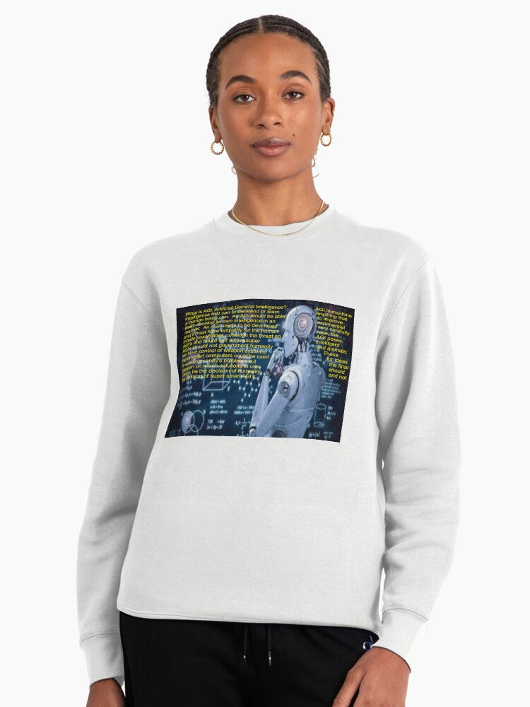 AGI Art Concept Pullover - Artificial General Intelligence Sweatshirt White