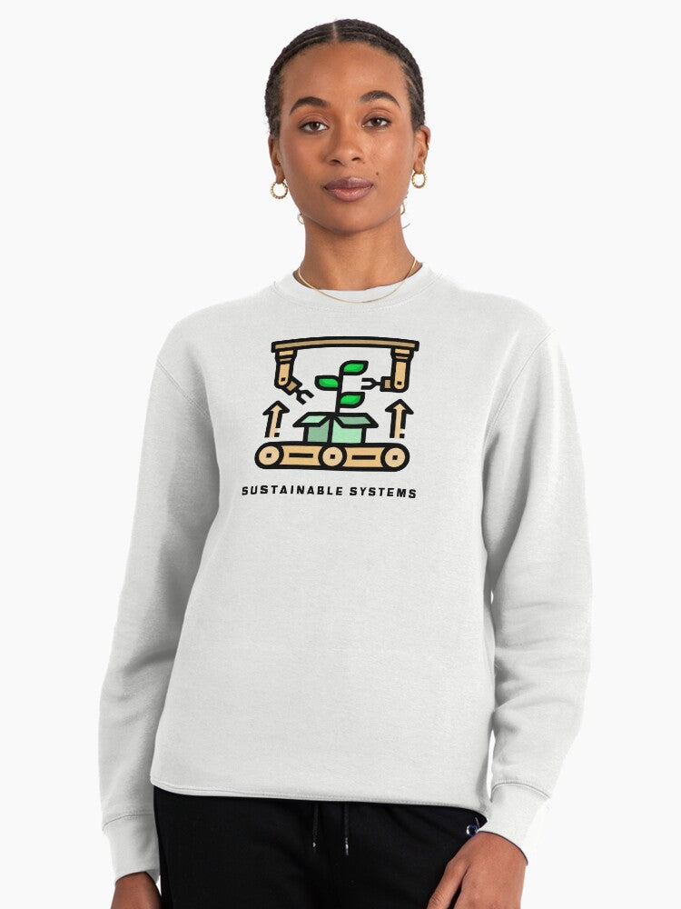 Sustainable Systems Eco Conscious Pullover Sweatshirt White