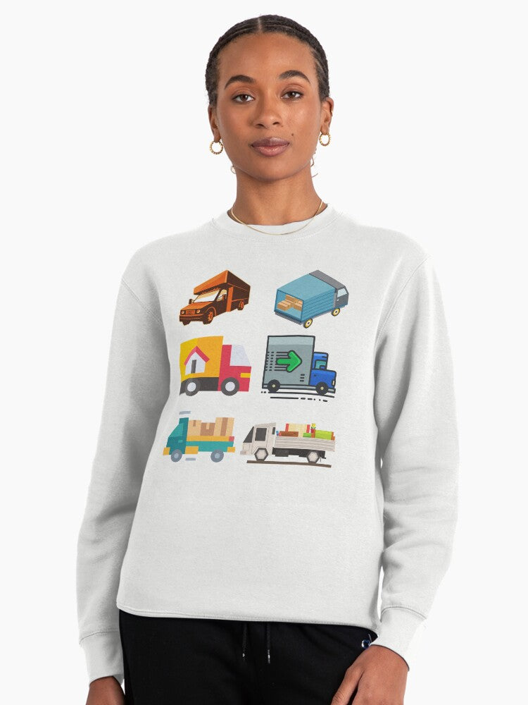 Moving Trucks Pullover Sweatshirt - Transportation Industry Gear White