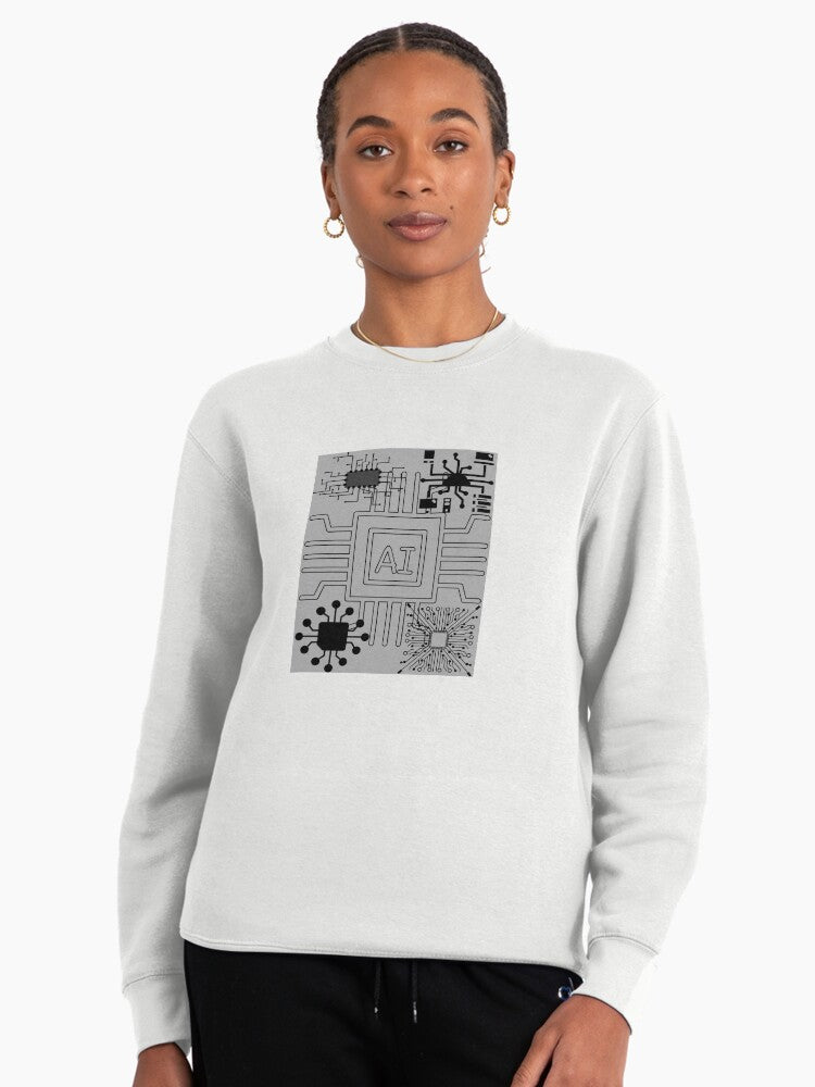 AI Artificial Intelligence Pullover - Smart Technology Sweatshirt White