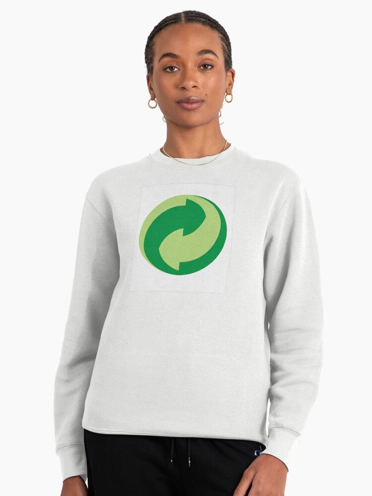 Universal Recycle Logo Eco Awareness Pullover Sweatshirt White